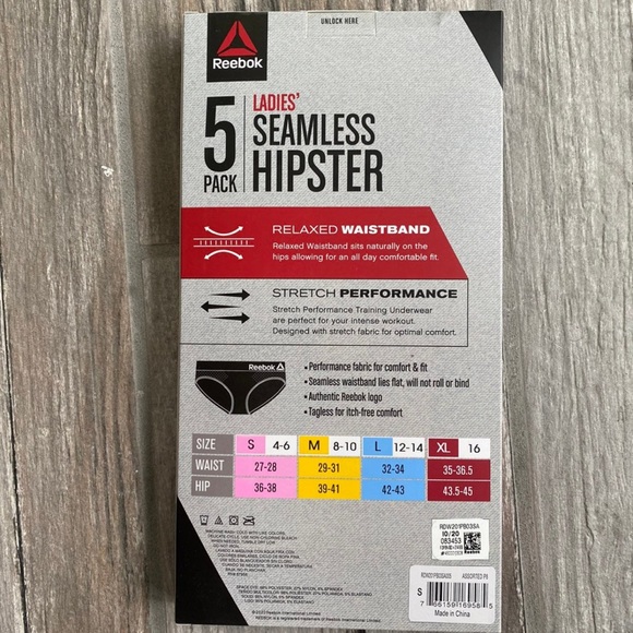 Reebok Ladies 5pk Seamless Hipsters Different sizes - Picture 4 of 6